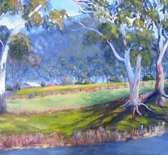 yvonne west Megalong Valley oil on wide sided canvas 36x29 in